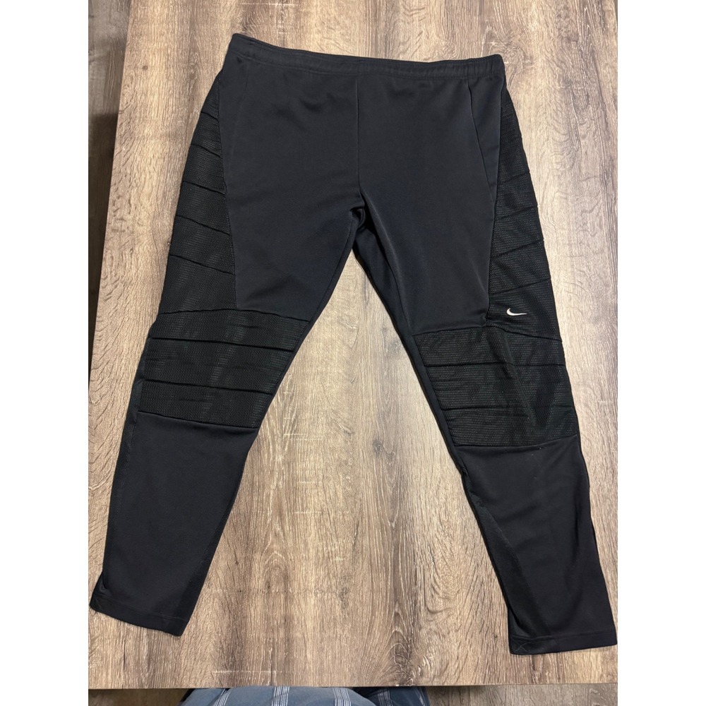 Nike Team Mens XL Black Mesh Panel Soccer Training Pants Joggers RN56323